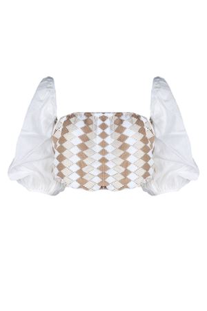 Top corto in ramie bianco PHO FIRENZE | 4323018BCHAMPAGNE